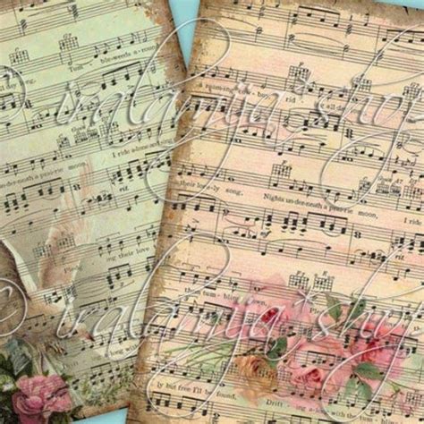 BIG SHEET Music Collage Digital Images printable Download - Etsy