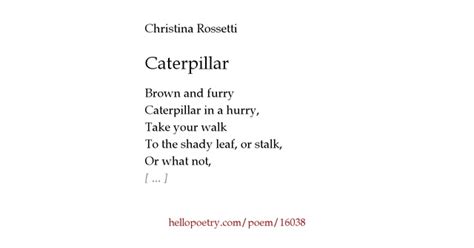 Caterpillar by Christina Rossetti - Hello Poetry