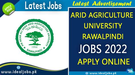 Arid Agriculture University Rawalpindi Jobs 2022 - Ideal Jobs