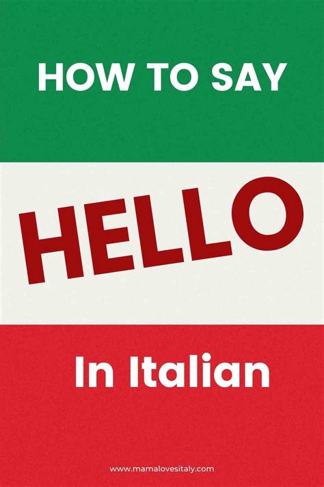 How to say hello in Italian | Mama Loves Italy