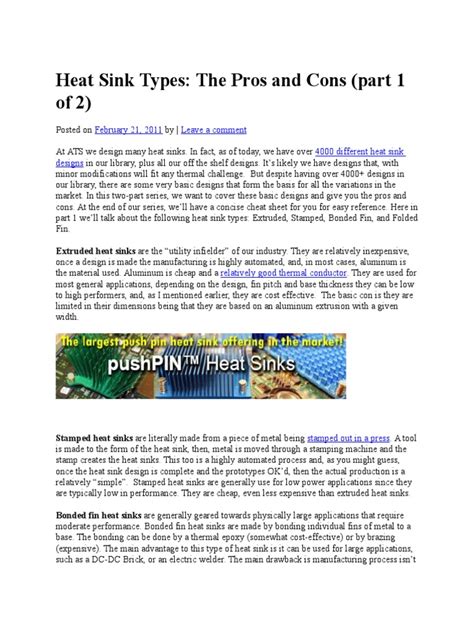 Heat Sink Types: An Overview of Extruded, Stamped, Bonded Fin, and Folded Fin Designs and Their ...