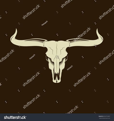 Longhorn Skull Stock Vector (Royalty Free) 263753387 | Shutterstock ...