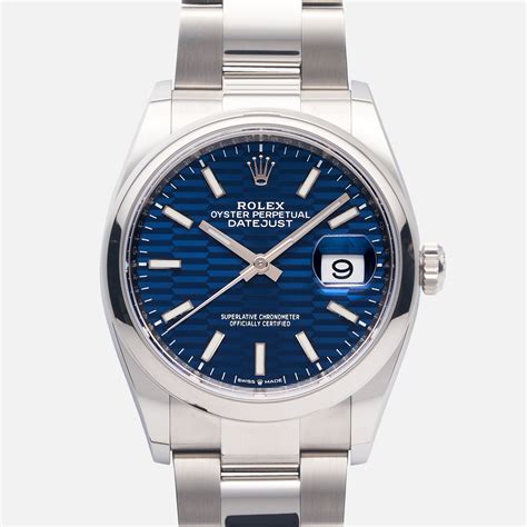 Rolex Datejust 36mm Blue "fluted" dial – Subdial