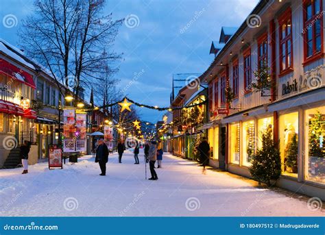 View of Old Historical Buildings in the Center of Lillehammer, Norway Editorial Photography ...