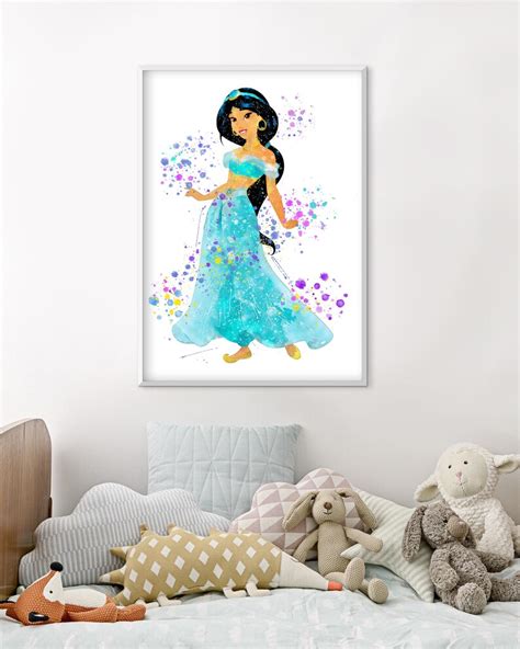 Princess Jasmine wall art Princess Jasmine girl room decor | Etsy