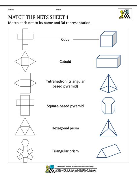 Surface Area Worksheet With Nets - Printable 2024 Word Searches