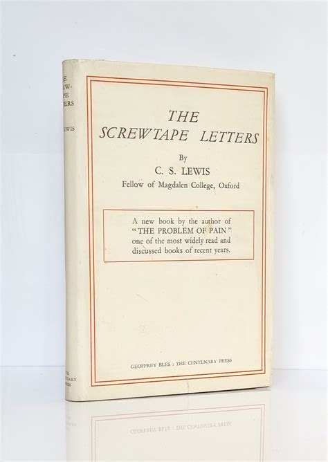 The Screwtape Letters de C.S. Lewis: Near Fine Hardcover (1942) First ...