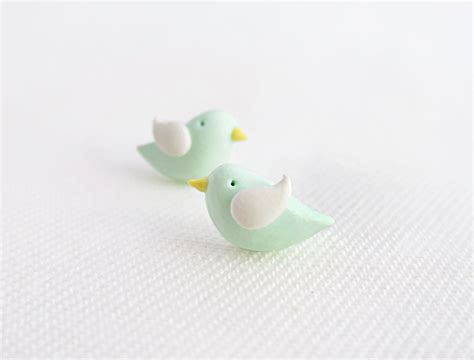 Little Bird Polymer Clay Earring - Etsy