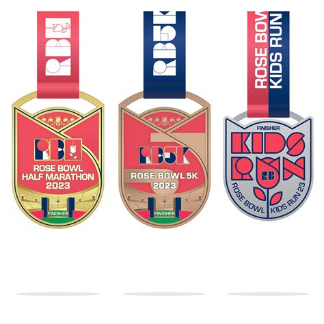 Design of medals for the Rose Bowl Half Marathon 2023 on Behance