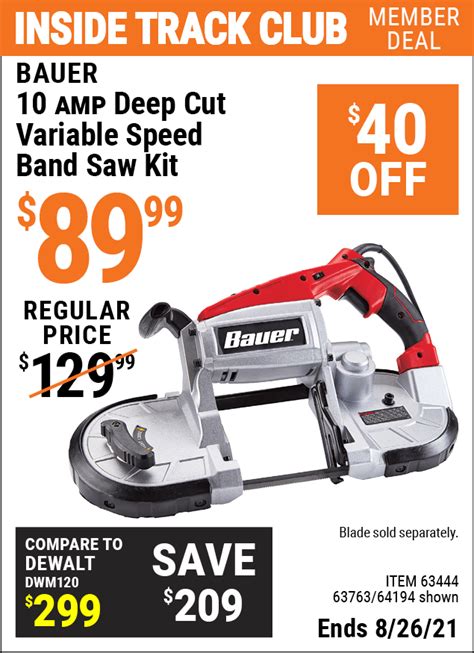 BAUER 10 Amp Deep Cut Variable Speed Band Saw Kit for $89.99 – Harbor ...