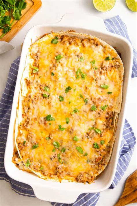 The BEST Cheesy Burrito Casserole Recipe | All Things Mamma