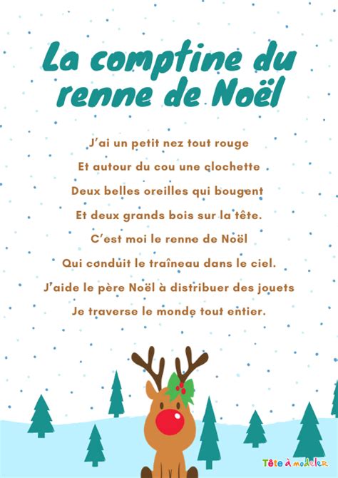 La comptine du renne de noel - Parole de Chanson - Tete a modeler