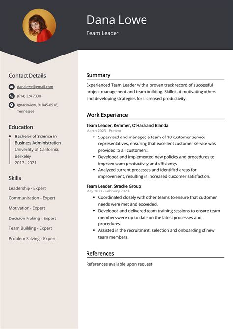 Team Leader Resume Example (Free Guide)