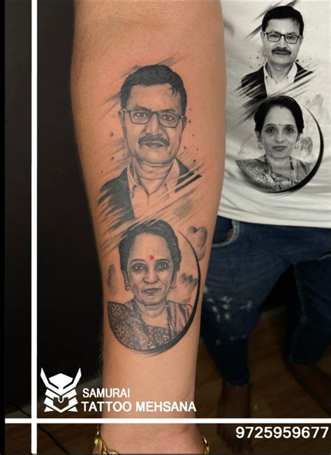 Portrait tattoo |Portrait tattoo for mom dad |tattoo for mom and dad |Mom dad face tattoo ...