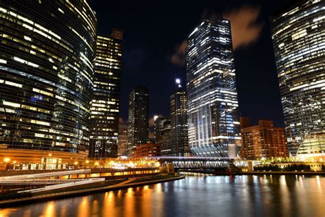 Night Photography, Chicago Photo, Cityscape, Illinois, Architecture Photo, Reflection Point ...