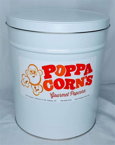 Custom 6.5 Gallon Popcorn Tin - Poppa Corn's