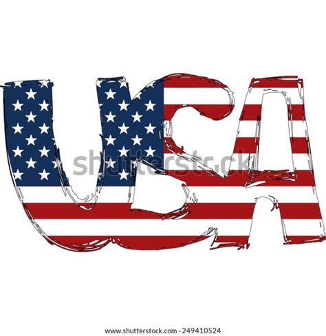 Usa Flag Text Name Country Vector Stock Vector (Royalty Free) 249410524 ...