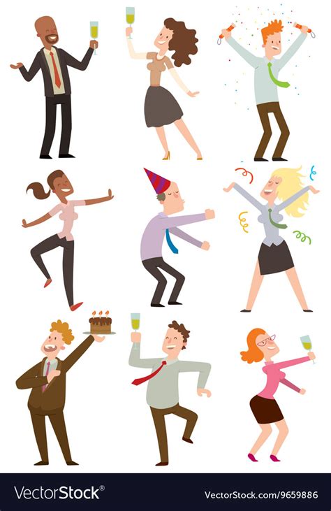 Office party people set Royalty Free Vector Image