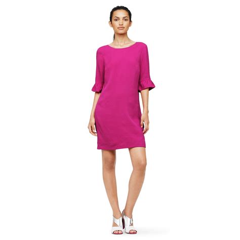 Club monaco Melynda Textured Dress in Pink | Lyst