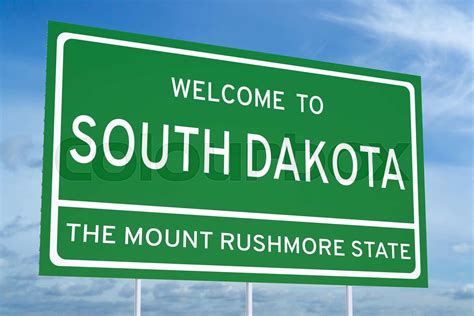 Welcome to South Dakota state road sign | Stock image | Colourbox