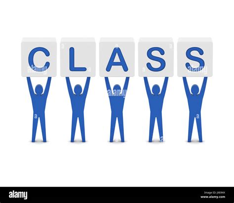 Men holding the word class. Concept 3D illustration Stock Photo - Alamy