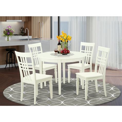 Small Kitchen Table Set With A Boston Dining Table And Kitchen Chairs-Finish:Linen White,Number ...