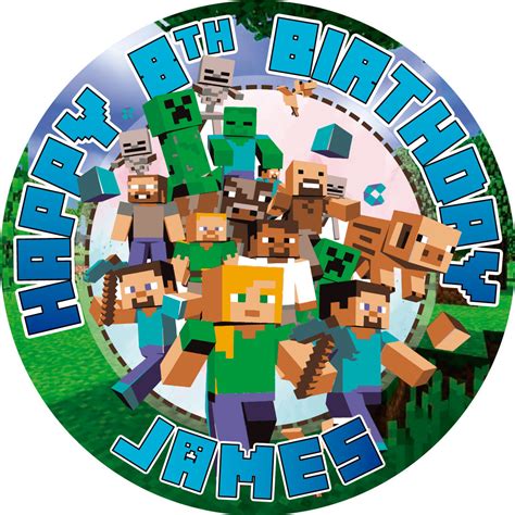 Minecraft Edible Cake Toppers Round – Ediblecakeimage