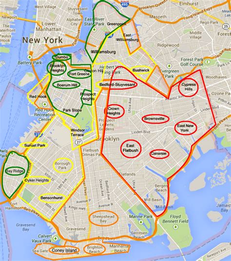 neighborhoods brooklyn | Brooklyn map, Map of new york, Brooklyn neighborhoods