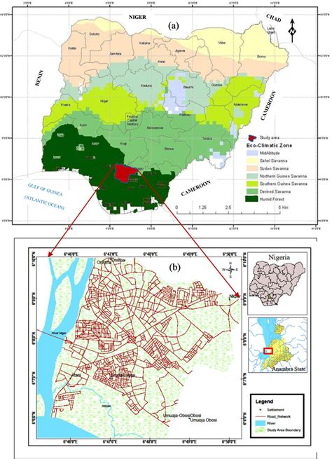 The study area: (a) Map of Nigeria showing the Ecological-climatic ...