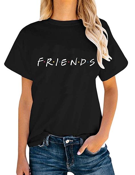 Ouzhi S Casual T Shirt Teen Girls Friend Letters Graphic Tees | Minaze