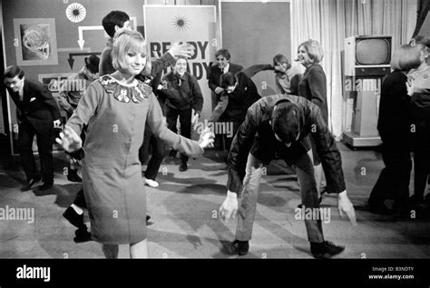 Filming on the set of Ready Steady Go 1964 Television TV programme Sixties dancing fashion ...