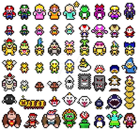 Pixel Super Mario Sprites by mudkat101 on @DeviantArt | Pixel art, Pixel art pattern, Pixel