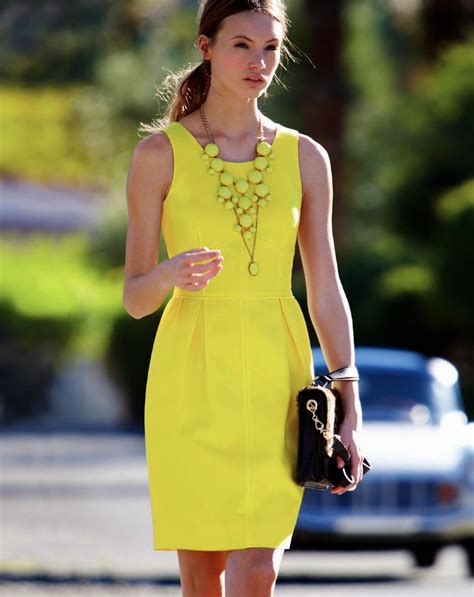 **Yellow Dress and Yellow Jewelry | Neon dresses, Fashion, Yellow fashion