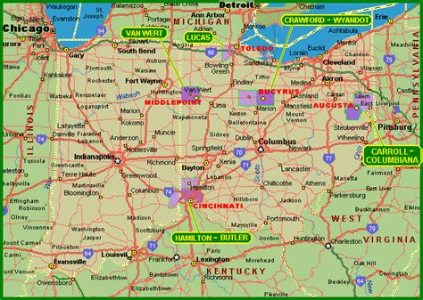 INDIANA - OHIO MAP