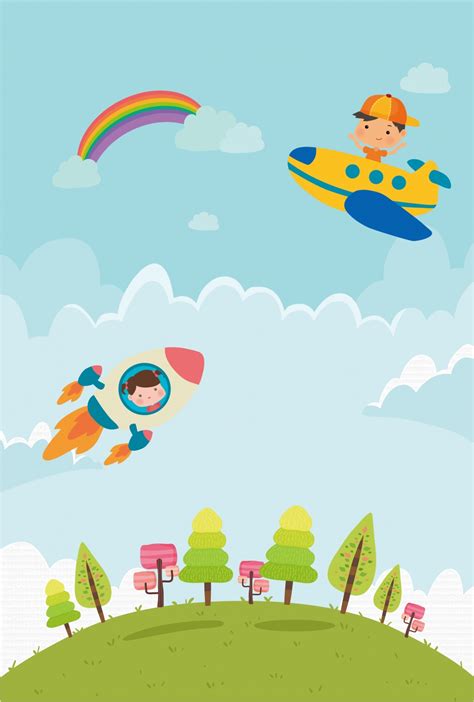 Cartoon Fresh Children S Day Vector Background Wallpaper Image For Free ...