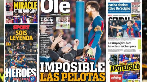 The world's press reacts to FC Barcelona's historic comeback