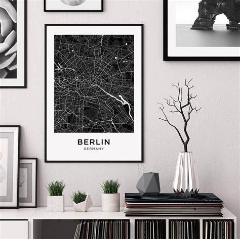 Berlin Map Print Printable Berlin Map Berlin City Map - Etsy