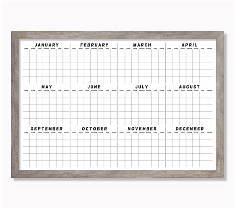 Yearly Calendar Annual Calendar FULL YEAR Calendar LARGE - Etsy Canada