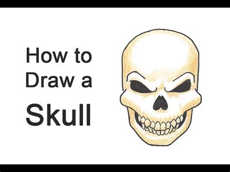 How to Draw a Scary Skull for Halloween! - YouTube