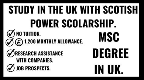 SCOTTISH POWER SCHOLARSHIPS FOR MASTERS STUDIES IN THE UK. - YouTube