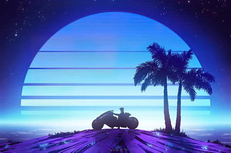 2560x1700 Riding To Synthwave Beach Chromebook Pixel HD 4k Wallpapers ...