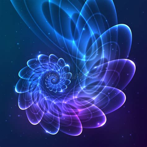 Blue Abstract Vector Fractal Cosmic Spiral Stock Vector - Illustration ...