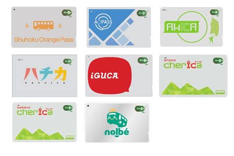 Nine Types of Regional Cooperation IC cards - Japan