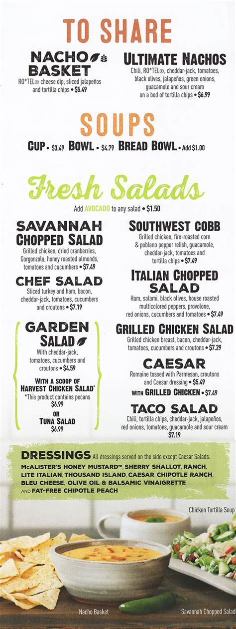 Mcalisters Menu Printable