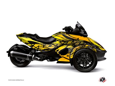 Can Am Spyder RT Limited Roadster Eraser Graphic Kit Yellow - Kutvek Kit Graphik