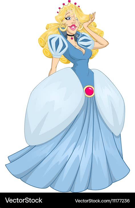 Princess cinderella in blue dress Royalty Free Vector Image