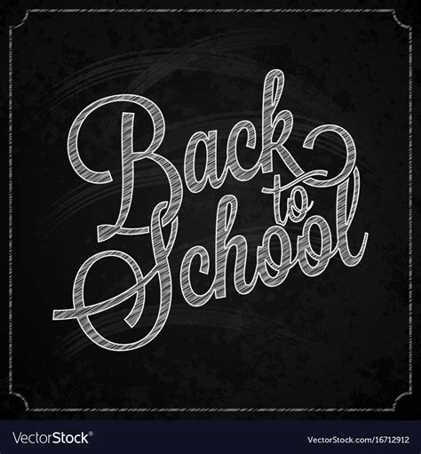 Back to school logo on chalk board design Vector Image