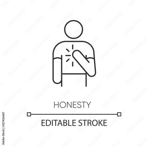 Honesty pixel perfect linear icon. Thin line customizable illustration. Truthfulness, sincerity ...