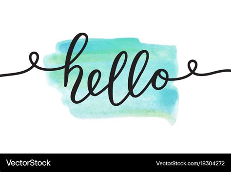 Hello lettering Royalty Free Vector Image - VectorStock