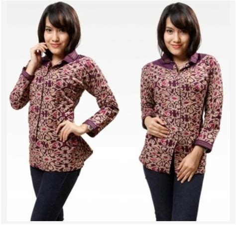 Model Baju Batik Wanita Lengan Panjang Untuk Kerja